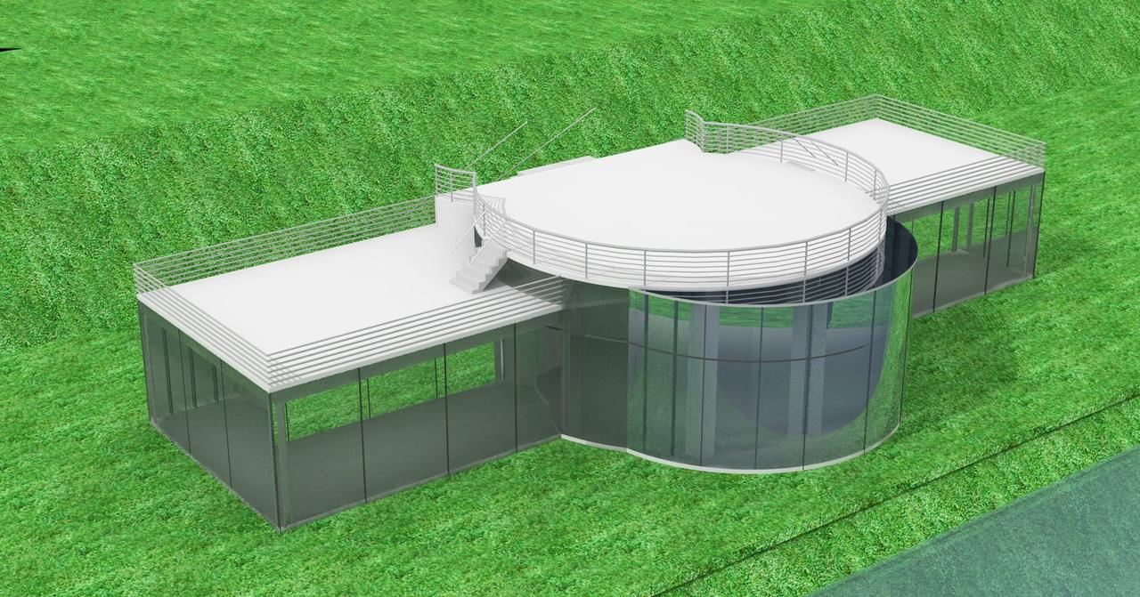 Aerial design render of the Jaljochora Party Center